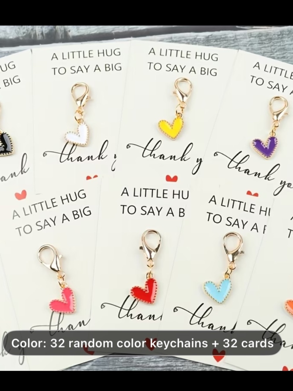 Heart Charm Keychain Set - Assorted Colors